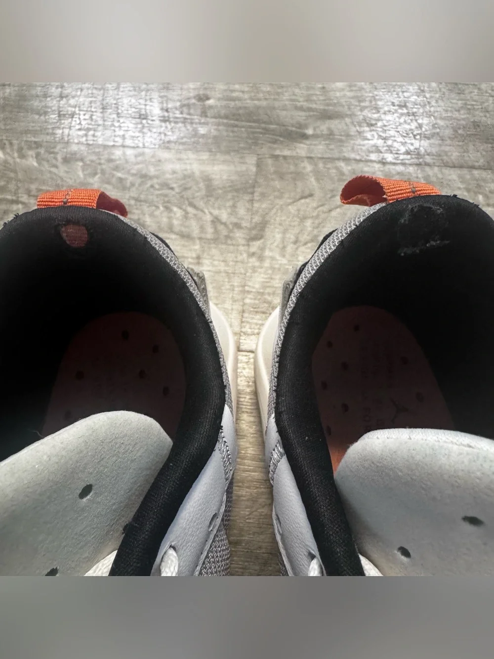 Jordan Men's Gray, White & Red Low-Top Sneakers